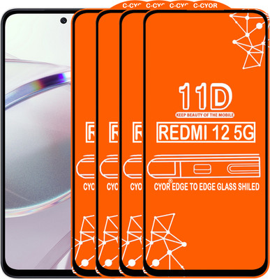 CYOR Edge To Edge Tempered Glass for REDMI MI 12 5G(Pack of 4)