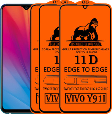 TWIGLO Edge To Edge Tempered Glass for VIVO Y91I(Pack of 3)