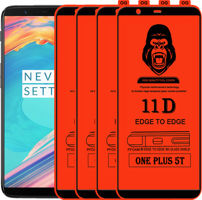 Laxdom Edge To Edge Tempered Glass for OnePlus 5T(Pack of 4)