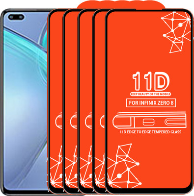 Qyist Edge To Edge Tempered Glass for Infinix Zero 8(Pack of 5)