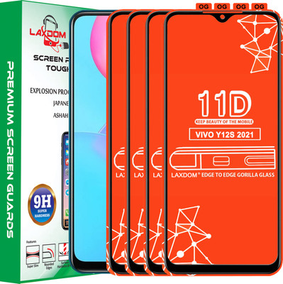Laxdom Edge To Edge Tempered Glass for VIVO Y12S 2021(Pack of 4)