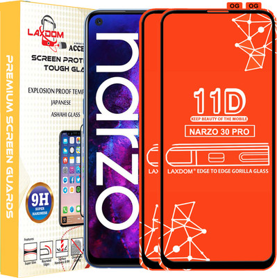 Laxdom Edge To Edge Tempered Glass for REALME NARZO 30 PRO(Pack of 2)