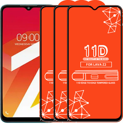 Qyist Edge To Edge Tempered Glass for Lava Z2(Pack of 3)