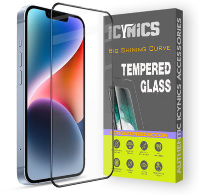 ICYNICS Edge To Edge Tempered Glass for Apple iPhone 14 Plus, Anti-Fingerprint, Waterproof, Oil-resistant, Bubble-Free, Anti-Static with Full Screen Coverage & Easy Installation(Pack of 1)