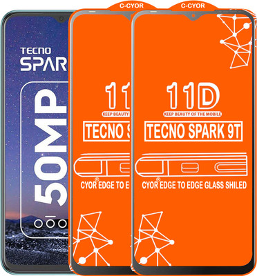 CYOR Edge To Edge Tempered Glass for TECNO SPARK 9T(Pack of 2)