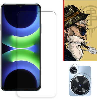 SOMTONE Tempered Glass Guard for Huawei Nova Y63 4G Tempered Glass Screen Protector | Anti-Scratch | Edge to Edge Full Coverage | 9H Hardness ( 1 FRONT SCREEN GUARD + 1 CAMERA LENS PROTECTOR + 1 FREE BACK EMBOSSED SKIN001 )(Pack of 1)
