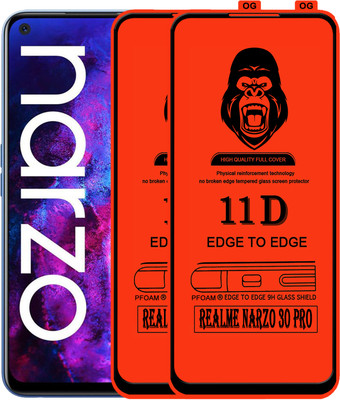 Laxdom Edge To Edge Tempered Glass for REALME NARZO 30 PRO(Pack of 2)