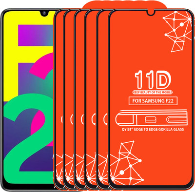 Qyist Edge To Edge Tempered Glass for Samsung Galaxy F22(Pack of 6)