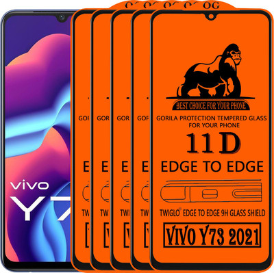 TWIGLO Edge To Edge Tempered Glass for VIVO Y73 2021(Pack of 5)