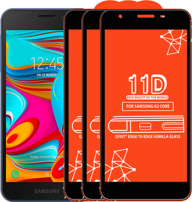 Qyist Edge To Edge Tempered Glass for Samsung Galaxy A2 Core(Pack of 3)