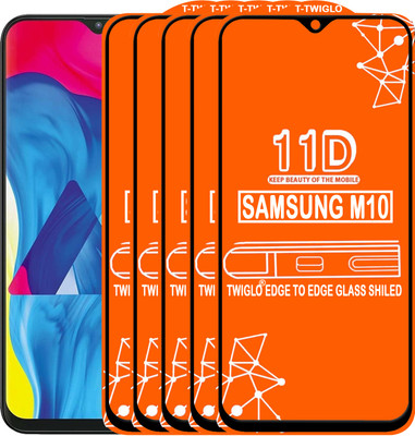 TWIGLO Edge To Edge Tempered Glass for Samsung Galaxy M10(Pack of 5)