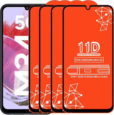 Qyist Edge To Edge Tempered Glass for Samsung Galaxy M34 5G(Pack of 4)