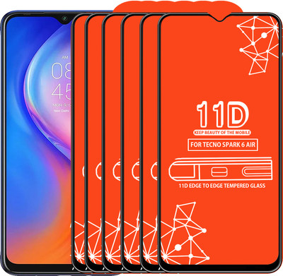 Qyist Edge To Edge Tempered Glass for Tecno Spark 6 Air(Pack of 6)