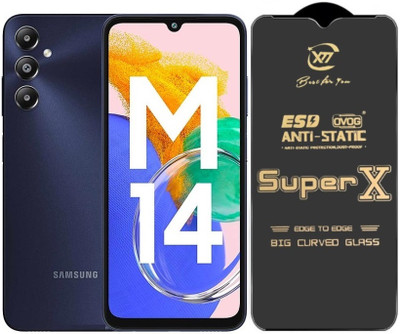 Obstinate Edge To Edge Tempered Glass for Samsung Galaxy M14 4G, SUPER X, ESD Glass, Protector, Tempered Glass, Screen Guard, Anti Static, Big Curve Glass, Dust Proof(Pack of 1)