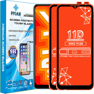 PFOAM Edge To Edge Tempered Glass for VIVO Y12S(Pack of 2)