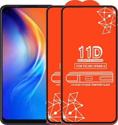 Roxel Edge To Edge Tempered Glass for Tecno Spark 6(Pack of 2)