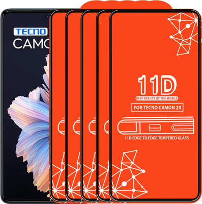 Roxel Edge To Edge Tempered Glass for Tecno Camon 20(Pack of 5)