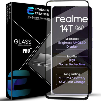 EITANSHA CREATION Edge To Edge Tempered Glass for realme 14T 5G, Realme 14T 5G(Pack of 1)