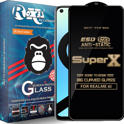 Roxel Edge To Edge Tempered Glass for REALME 6I(Pack of 1)