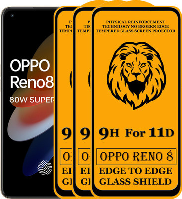 SEVEN7STAR Edge To Edge Tempered Glass for Oppo Reno8, OPPO Reno8 5G(Pack of 3)