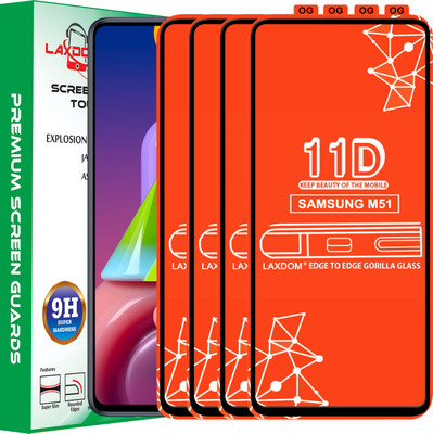 Laxdom Edge To Edge Tempered Glass for SAMSUNG GALAXY M51(Pack of 4)