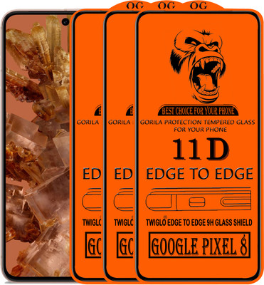 TWIGLO Edge To Edge Tempered Glass for GOOGLE PIXEL 8(Pack of 3)