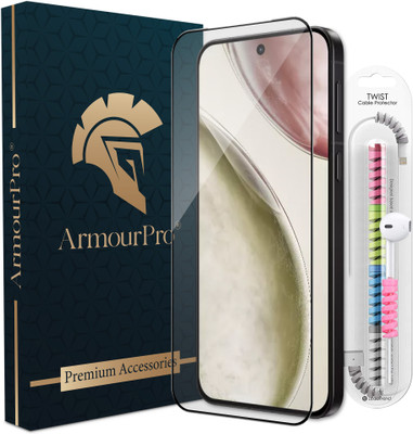ArmourPro Edge To Edge Tempered Glass for Vivo X200 FE 5G, Vivo X200 FE, OG Tempered Glass with Cable Protector(Pack of 1)