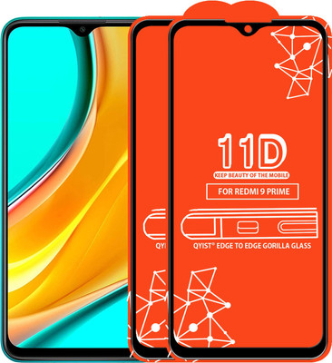Qyist Edge To Edge Tempered Glass for Redmi 9 Prime(Pack of 2)