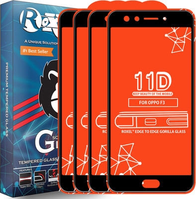 Roxel Edge To Edge Tempered Glass for Oppo F3(Pack of 4)