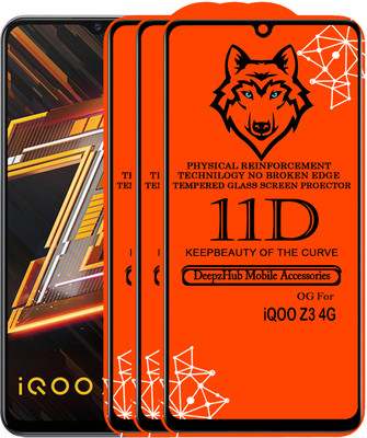 DeepzHub Edge To Edge Tempered Glass for IQOO Z3 5G(Pack of 3)