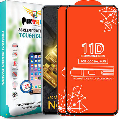 PikTrue Edge To Edge Tempered Glass for Iqoo Neo 6 5G(Pack of 2)