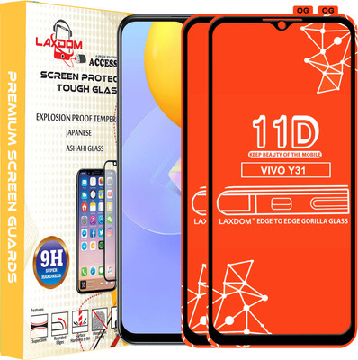 Laxdom Edge To Edge Tempered Glass for VIVO Y31(Pack of 2)