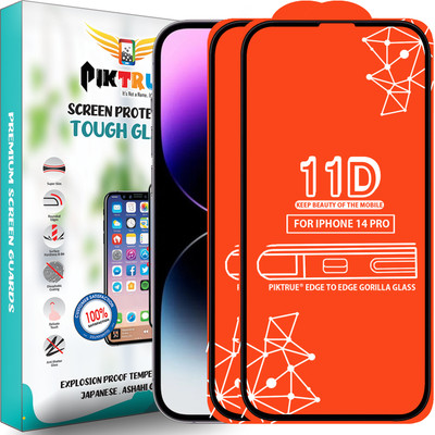 PikTrue Edge To Edge Tempered Glass for Iphone 14 Pro(Pack of 2)
