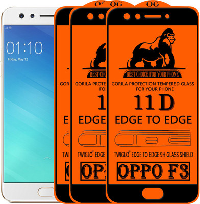 TWIGLO Edge To Edge Tempered Glass for Oppo F3(Pack of 3)