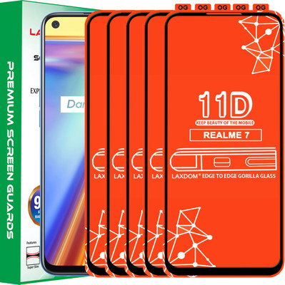 Laxdom Edge To Edge Tempered Glass for REALME 7(Pack of 5)