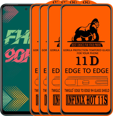 TWIGLO Edge To Edge Tempered Glass for INFINIX HOT 11S(Pack of 4)