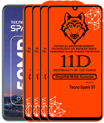 DeepzHub Edge To Edge Tempered Glass for Tecno Spark 9T(Pack of 4)
