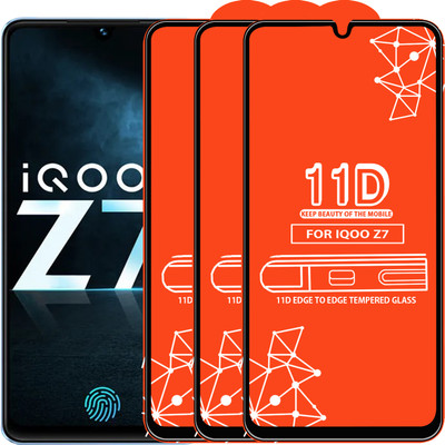 Qyist Edge To Edge Tempered Glass for Iqoo Z7(Pack of 3)