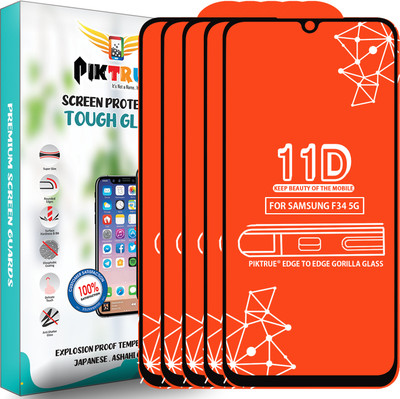 PikTrue Edge To Edge Tempered Glass for Samsung F34 5G(Pack of 5)
