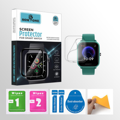 SOMTONE Edge To Edge Tempered Glass for Amazfit Bip U Smartwatch 2 PROTECTOR + 2 WIPES + 2 DUST REMOVAL STICKER + 1 WIPER(Pack of 2) SOMTONE Edge To Edge Tempered Glass for Amazfit Bip U Smartwatch 2 PROTECTOR + 2 WIPES + 2 DUST REMOVAL STICKER + 1 WIPER(Pack of 2)