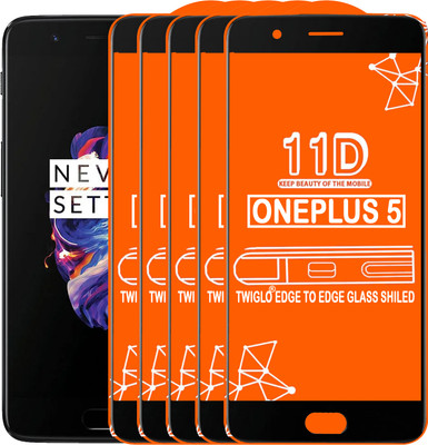 TWIGLO Edge To Edge Tempered Glass for OnePlus 5(Pack of 5)