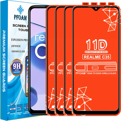PFOAM Edge To Edge Tempered Glass for REALME C35(Pack of 4)