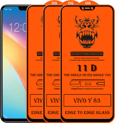 Forego Edge To Edge Tempered Glass for Vivo Y83(Pack of 3)