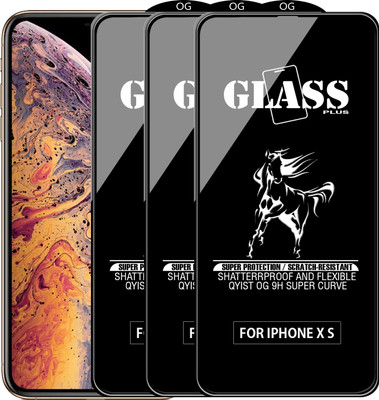 Qyist Edge To Edge Tempered Glass for Apple iPhone XS(Pack of 3)