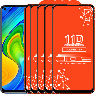 Qyist Edge To Edge Tempered Glass for Redmi Note 9(Pack of 5)