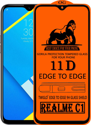 11D Edge To Edge Tempered Glass for Realme C1(Pack of 1)