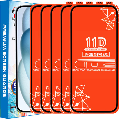 Rofix star Edge To Edge Tempered Glass for APPLE IPHONE 15 PRO MAX(Pack of 5)