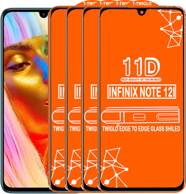 TWIGLO Edge To Edge Tempered Glass for INFINIX NOTE 12I(Pack of 4)
