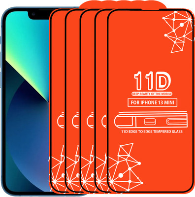 Roxel Edge To Edge Tempered Glass for Iphone 13 Mini(Pack of 5)
