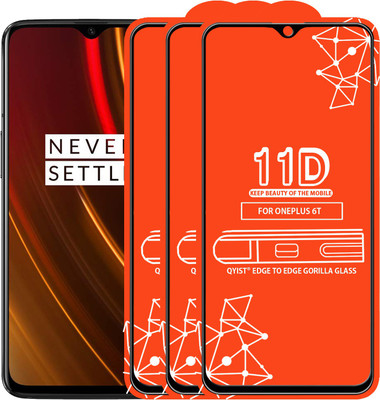Qyist Edge To Edge Tempered Glass for OnePlus 6T(Pack of 3)